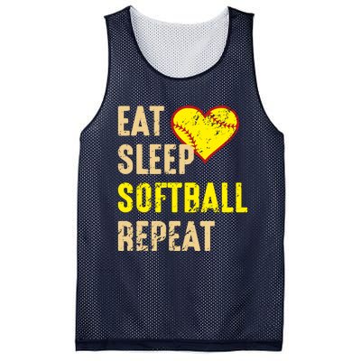 Softball Funny Eat Sleep Softball Repeat Girl Softball Mesh Reversible Basketball Jersey Tank