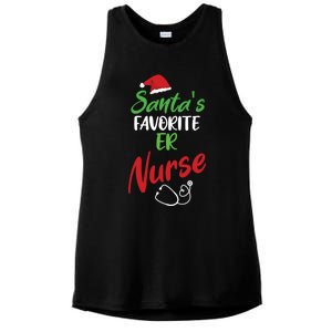 Santas Favorite Er Nurse Christmas Nursing Funny Gift Ladies PosiCharge Tri-Blend Wicking Tank