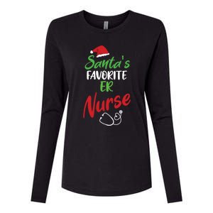 Santas Favorite Er Nurse Christmas Nursing Funny Gift Womens Cotton Relaxed Long Sleeve T-Shirt