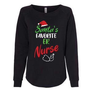 Santas Favorite Er Nurse Christmas Nursing Funny Gift Womens California Wash Sweatshirt