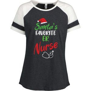 Santas Favorite Er Nurse Christmas Nursing Funny Gift Enza Ladies Jersey Colorblock Tee