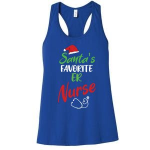 Santas Favorite Er Nurse Christmas Nursing Funny Gift Women's Racerback Tank