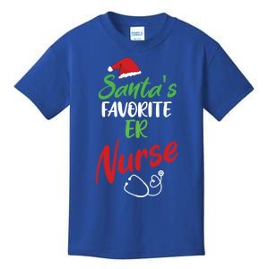 Santas Favorite Er Nurse Christmas Nursing Funny Gift Kids T-Shirt