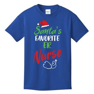 Santas Favorite Er Nurse Christmas Nursing Funny Gift Kids T-Shirt