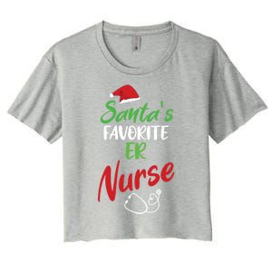 Santas Favorite Er Nurse Christmas Nursing Funny Gift Women's Crop Top Tee