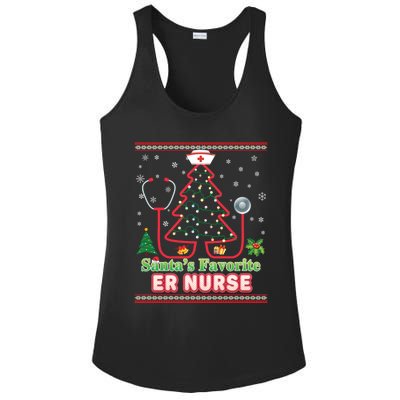 Santas Favorite Er Nurse Christmas Tree Stethoscope Sweater Gift Ladies PosiCharge Competitor Racerback Tank