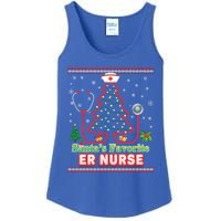 Santas Favorite Er Nurse Christmas Tree Stethoscope Sweater Gift Ladies Essential Tank