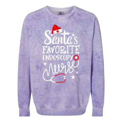 Santas Favorite Endoscopy Nurse Merry Christmas Nurse Crew Funny Gift Colorblast Crewneck Sweatshirt