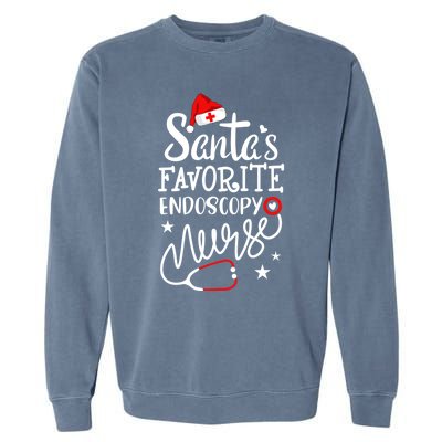 Santas Favorite Endoscopy Nurse Merry Christmas Nurse Crew Funny Gift Garment-Dyed Sweatshirt