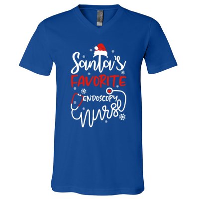 Santas Favorite Endoscopy Nurse Tee Funny Xmas Nurse Funny Gift Cool Gift V-Neck T-Shirt