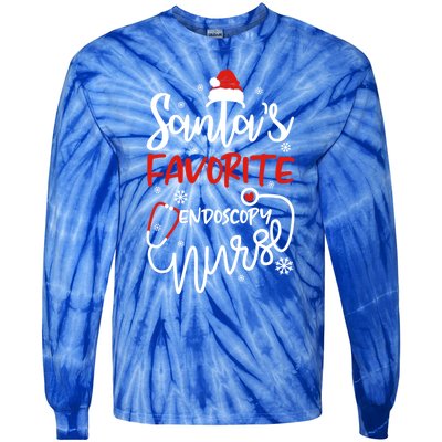 Santas Favorite Endoscopy Nurse Tee Funny Xmas Nurse Funny Gift Cool Gift Tie-Dye Long Sleeve Shirt