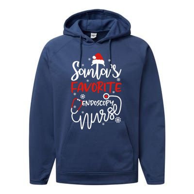 Santas Favorite Endoscopy Nurse Tee Funny Xmas Nurse Funny Gift Cool Gift Performance Fleece Hoodie