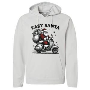 Santa Funny Easy Santa Riding Scooter Fun Christmas Holiday Performance Fleece Hoodie