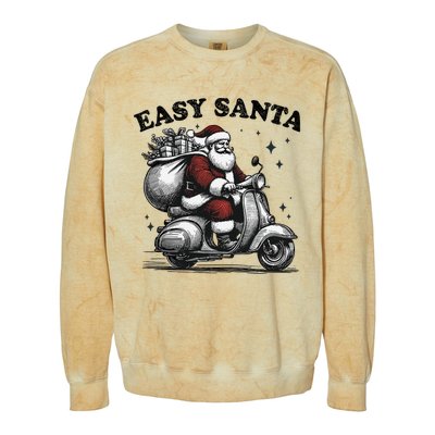 Santa Funny Easy Santa Riding Scooter Fun Christmas Holiday Colorblast Crewneck Sweatshirt