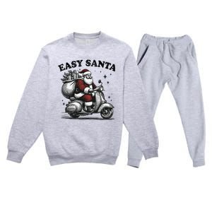 Santa Funny Easy Santa Riding Scooter Fun Christmas Holiday Premium Crewneck Sweatsuit Set