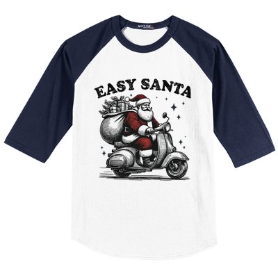 Santa Funny Easy Santa Riding Scooter Fun Christmas Holiday Baseball Sleeve Shirt