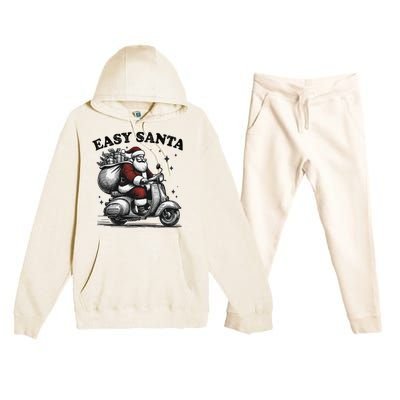 Santa Funny Easy Santa Riding Scooter Fun Christmas Holiday Premium Hooded Sweatsuit Set