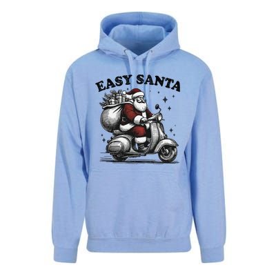 Santa Funny Easy Santa Riding Scooter Fun Christmas Holiday Unisex Surf Hoodie