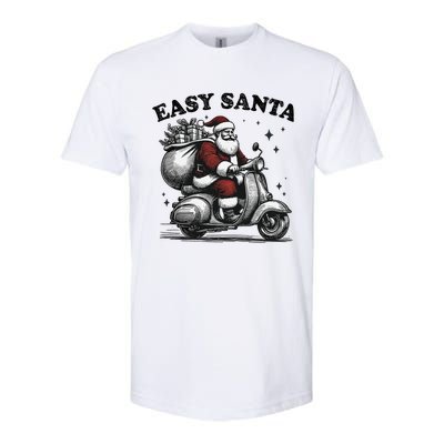 Santa Funny Easy Santa Riding Scooter Fun Christmas Holiday Softstyle CVC T-Shirt