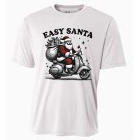 Santa Funny Easy Santa Riding Scooter Fun Christmas Holiday Cooling Performance Crew T-Shirt