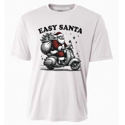 Santa Funny Easy Santa Riding Scooter Fun Christmas Holiday Cooling Performance Crew T-Shirt