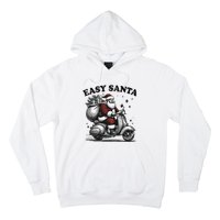 Santa Funny Easy Santa Riding Scooter Fun Christmas Holiday Hoodie