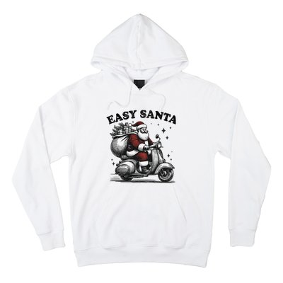 Santa Funny Easy Santa Riding Scooter Fun Christmas Holiday Hoodie