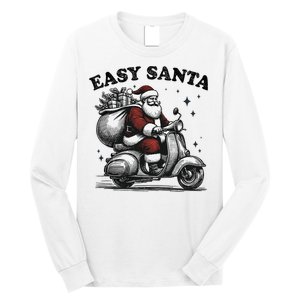 Santa Funny Easy Santa Riding Scooter Fun Christmas Holiday Long Sleeve Shirt