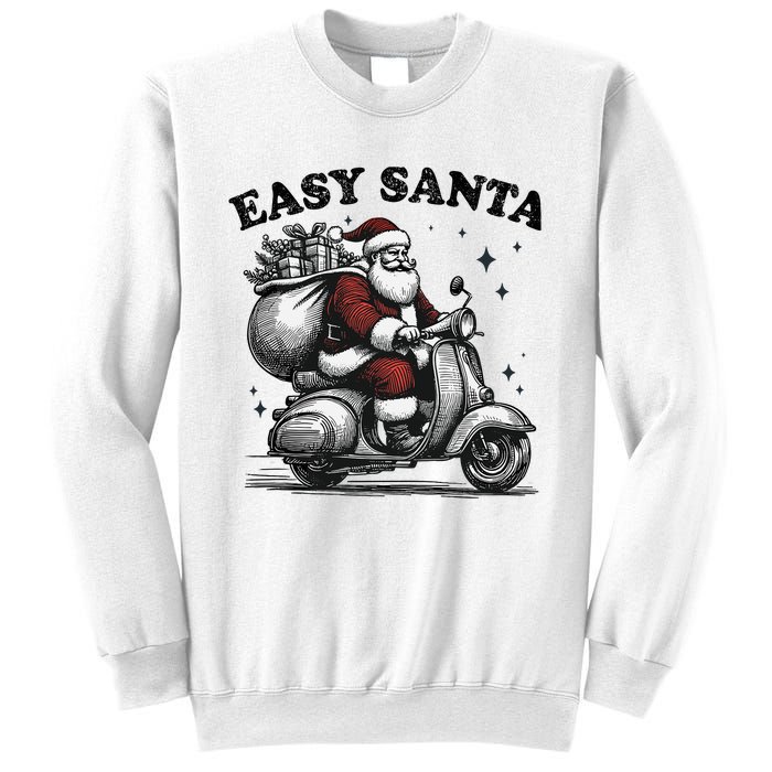 Santa Funny Easy Santa Riding Scooter Fun Christmas Holiday Sweatshirt