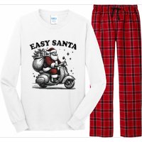 Santa Funny Easy Santa Riding Scooter Fun Christmas Holiday Long Sleeve Pajama Set