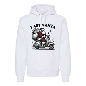 Santa Funny Easy Santa Riding Scooter Fun Christmas Holiday Premium Hoodie