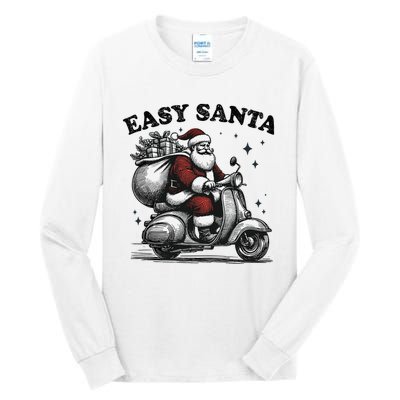 Santa Funny Easy Santa Riding Scooter Fun Christmas Holiday Tall Long Sleeve T-Shirt