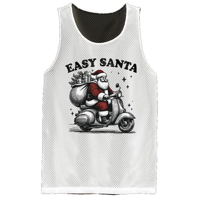 Santa Funny Easy Santa Riding Scooter Fun Christmas Holiday Mesh Reversible Basketball Jersey Tank