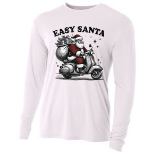 Santa Funny Easy Santa Riding Scooter Fun Christmas Holiday Cooling Performance Long Sleeve Crew