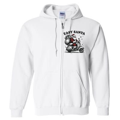 Santa Funny Easy Santa Riding Scooter Fun Christmas Holiday Full Zip Hoodie