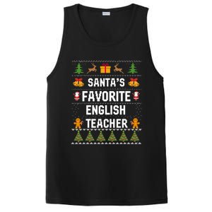 SantaS Favorite English Teacher Xmas Ugly Sweater Christmas Gift PosiCharge Competitor Tank