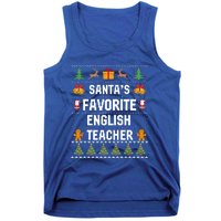 SantaS Favorite English Teacher Xmas Ugly Sweater Christmas Gift Tank Top