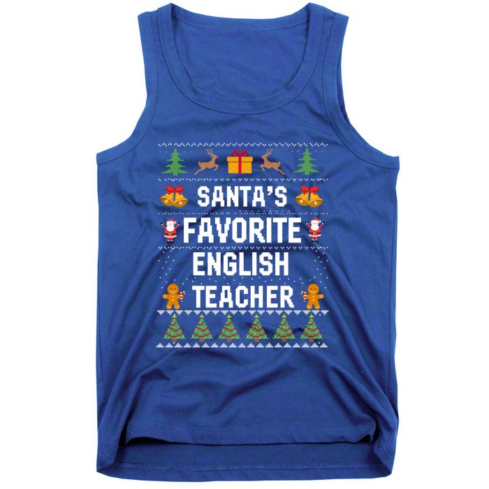 SantaS Favorite English Teacher Xmas Ugly Sweater Christmas Gift Tank Top