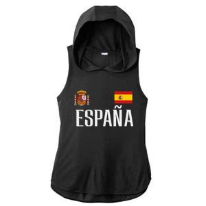 Spain Flag Espana Football Soccer Fan Ladies PosiCharge Tri-Blend Wicking Draft Hoodie Tank