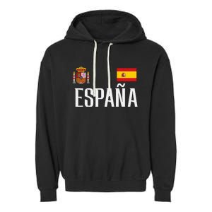 Spain Flag Espana Football Soccer Fan Garment-Dyed Fleece Hoodie