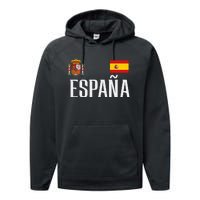 Spain Flag Espana Football Soccer Fan Performance Fleece Hoodie