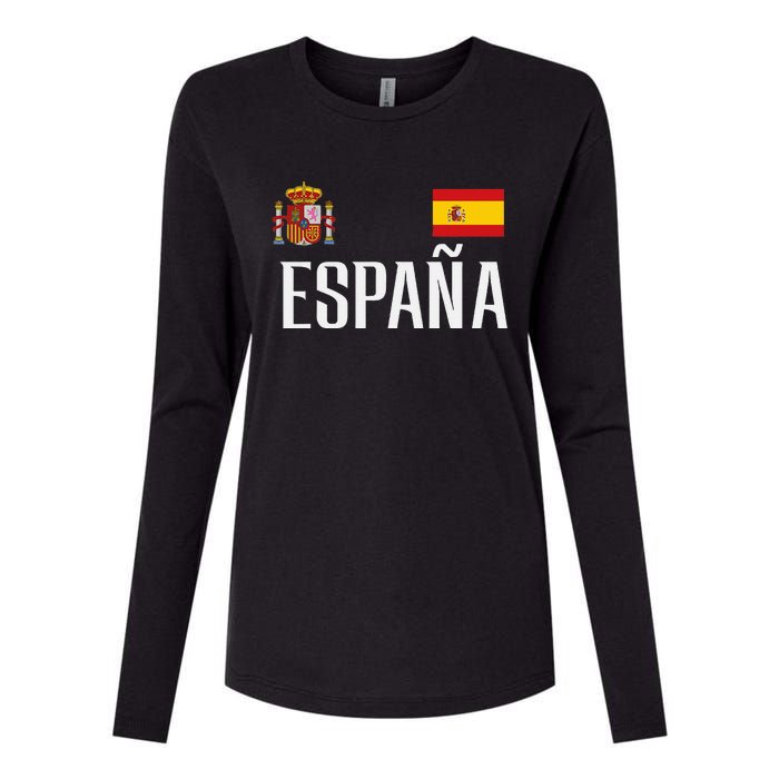 Spain Flag Espana Football Soccer Fan Womens Cotton Relaxed Long Sleeve T-Shirt