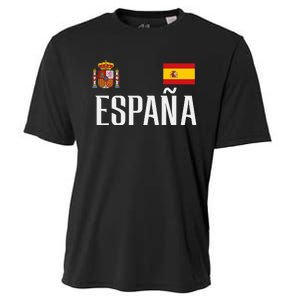 Spain Flag Espana Football Soccer Fan Cooling Performance Crew T-Shirt