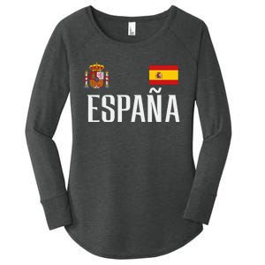 Spain Flag Espana Football Soccer Fan Women's Perfect Tri Tunic Long Sleeve Shirt