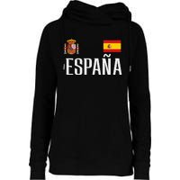 Spain Flag Espana Football Soccer Fan Womens Funnel Neck Pullover Hood