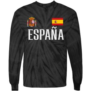 Spain Flag Espana Football Soccer Fan Tie-Dye Long Sleeve Shirt