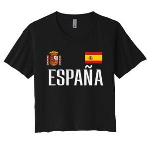 Spain Flag Espana Football Soccer Fan Women's Crop Top Tee