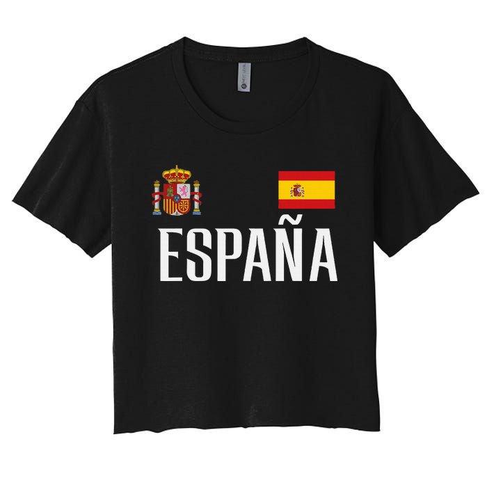 Spain Flag Espana Football Soccer Fan Women's Crop Top Tee