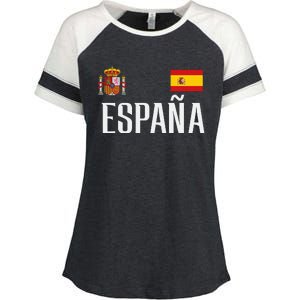 Spain Flag Espana Football Soccer Fan Enza Ladies Jersey Colorblock Tee