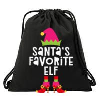 Santa's Favorite Elf  Matching Christmas Elf Drawstring Bag